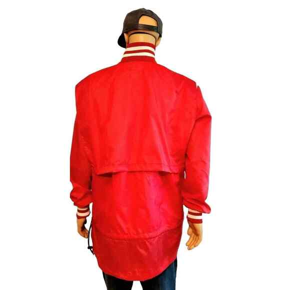 Vintage Birdie by Richard A Leslie Mens Large Red Jacket Snaps Nylon NWOT - Picture 1 of 7